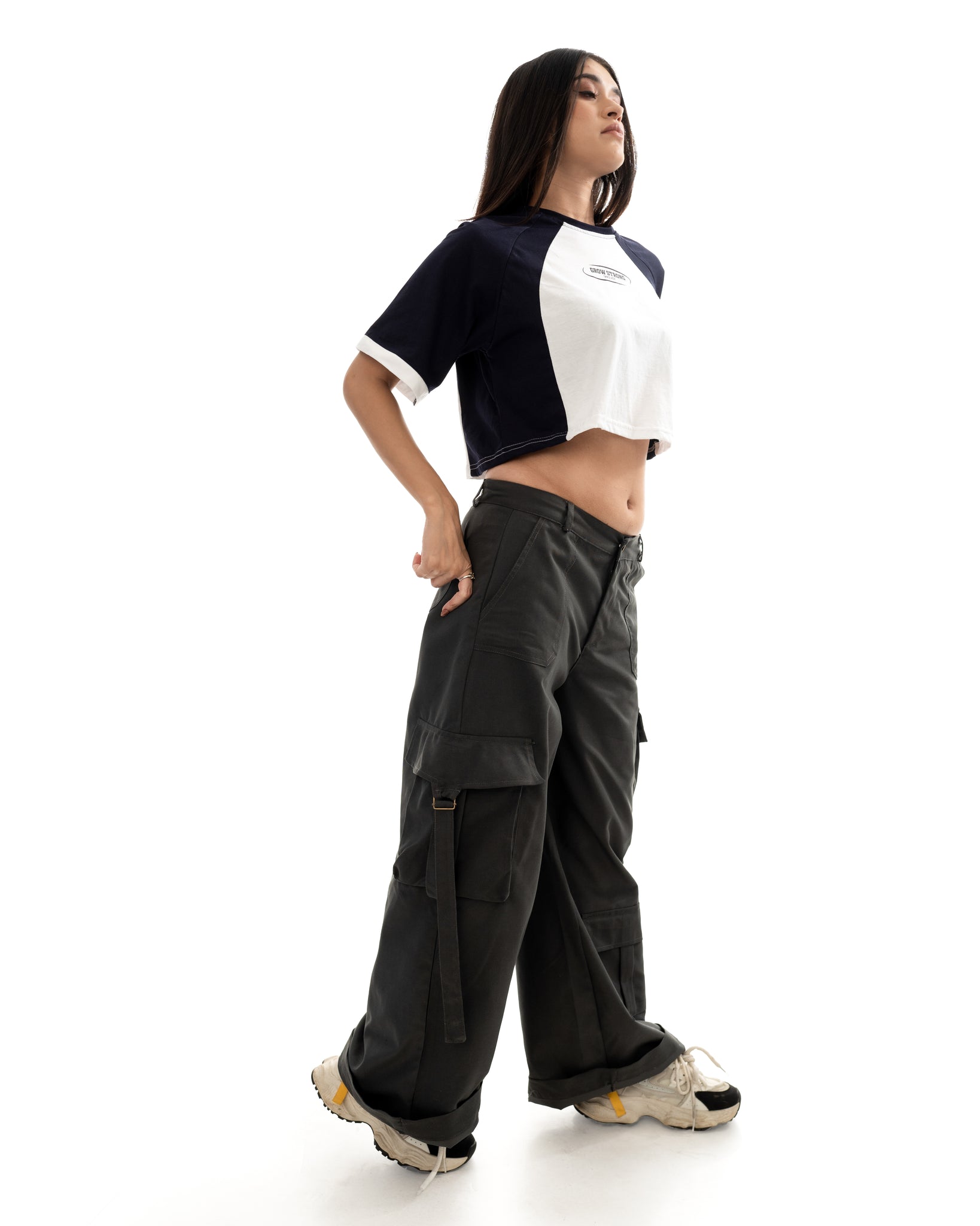 Grayscale Straight Leg Cargo Pant