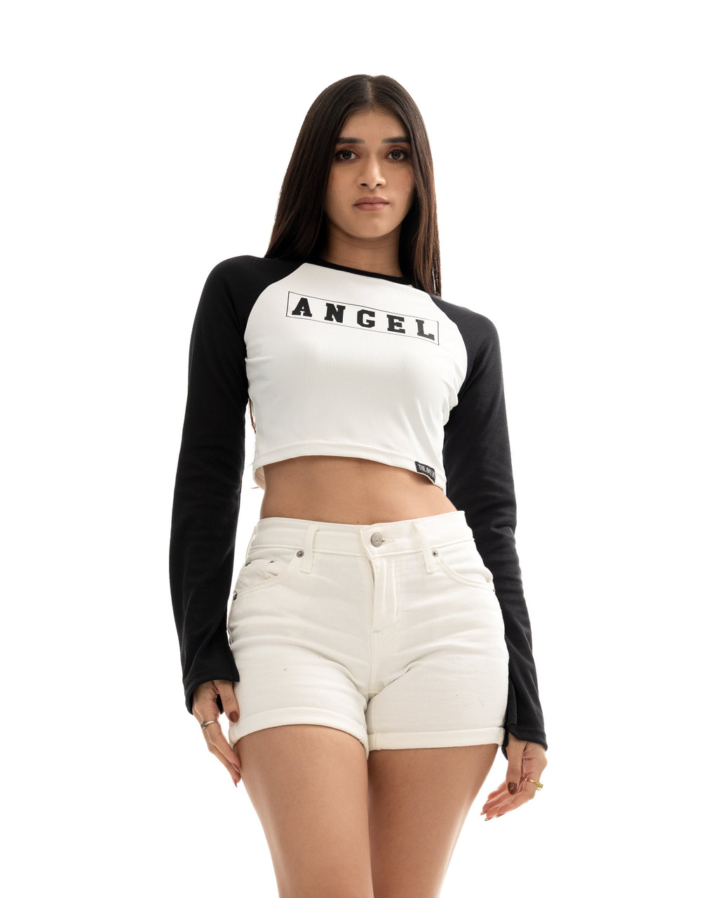 Maribel Raglan Long Sleeve Crop Tee