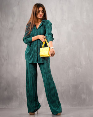 Eleanor Dazzel Button Front Shirt & Wide Leg Pants