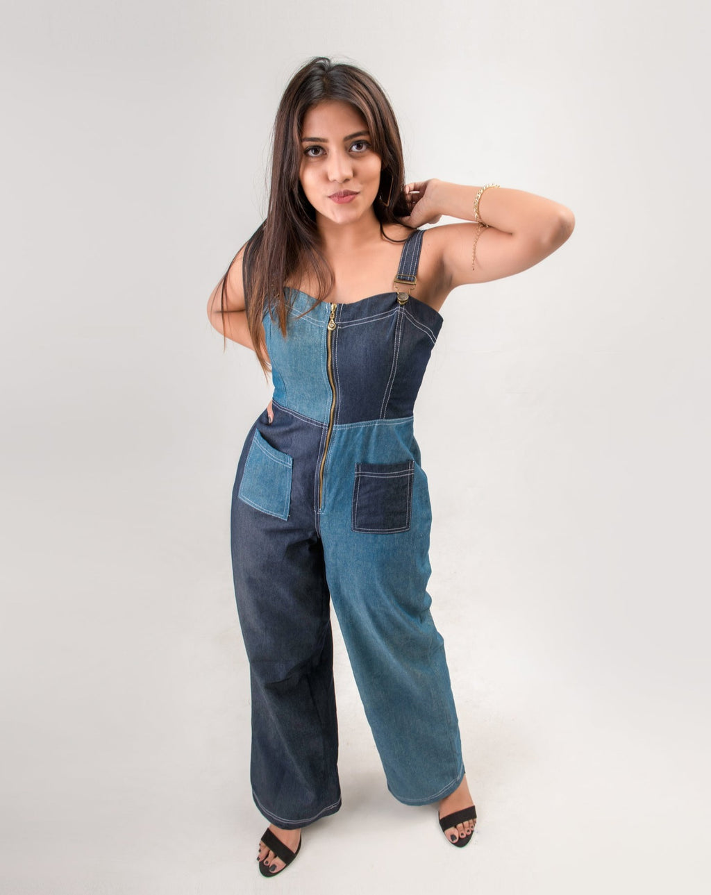 Zippy Colorblock Zipper Up Jumpsuit