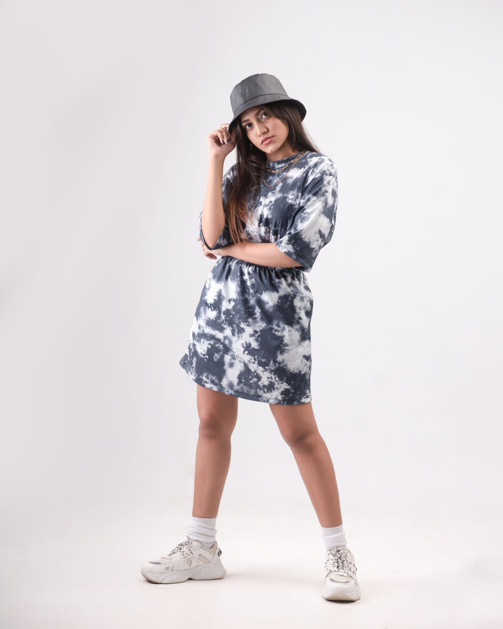Twirly Moonlight Waist Band Tee Dress
