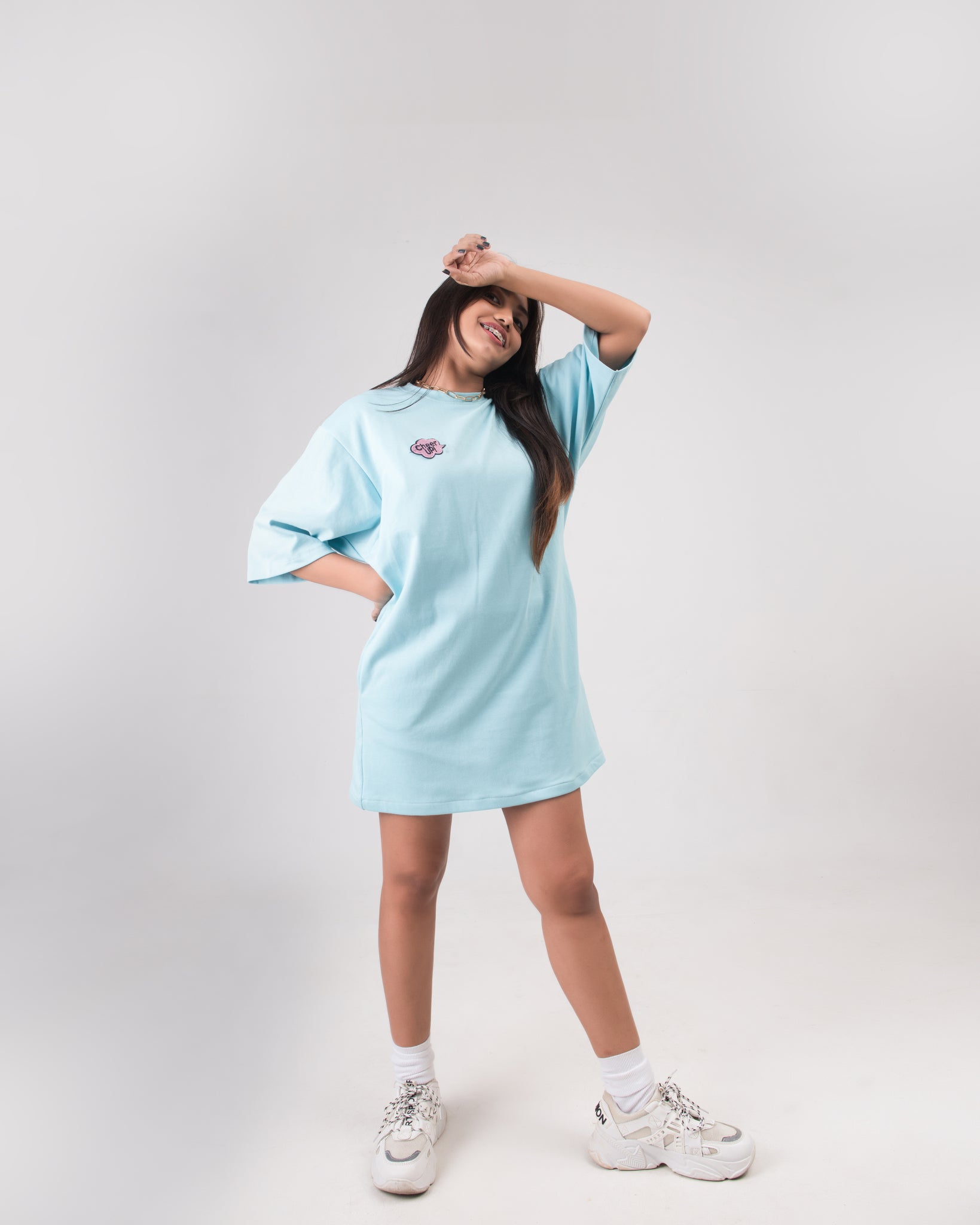 Cheer up Finley Drop Shoulder Tee Dress