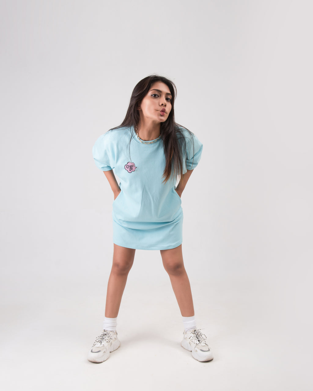 Cheer up Finley Drop Shoulder Tee Dress