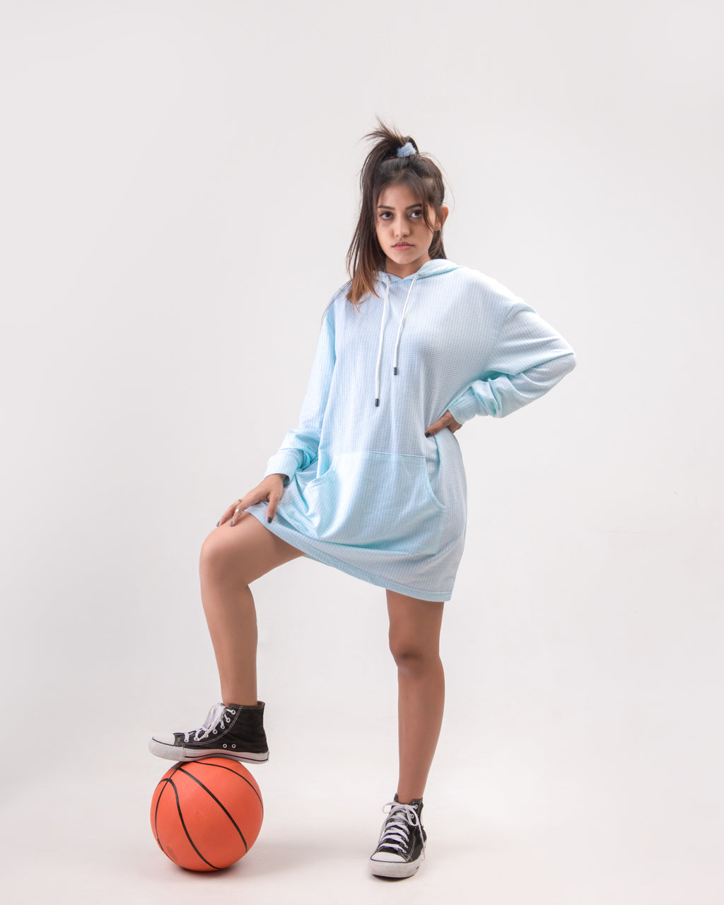 Pez Drawstring Hoodie Dress