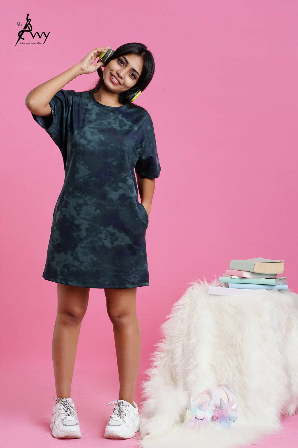 Dye My Knot Drop Shoulder Tee Dress